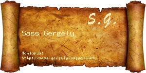Sass Gergely névjegykártya