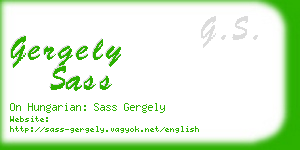 gergely sass business card